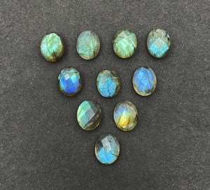 Lote de piedras preciosas sueltas de labradorita natural, corte ovalado briolette, 7-14 mm, para la fabricación de joyas. - Product Image 2
