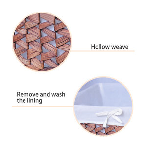 Petit panier de rangement en jonc de mer marron tissé à la main avec cadre et poignées en fer - Product Image 6