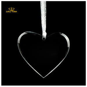 Adorno Navideño <span class=keywords><strong>de</strong></span> Cristal K9 <span class=keywords><strong>en</strong></span> <span class=keywords><strong>Forma</strong></span> <span class=keywords><strong>de</strong></span> Corazón 2026 - Colgante Personalizable para Sublimación, Impresión UV - Product Image 1