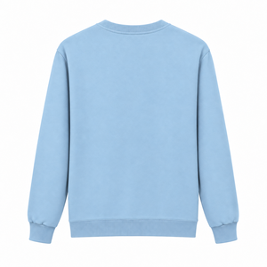 Men's <b>Light</b> <b>Blue</b> Crew Neck Pullover Sweatshirt Solid Casual <b>Long</b> <b>Sleeve</b> - Product Image 2