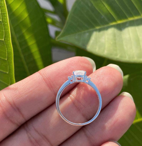 Pear Rainbow Moonstone <b>Ring</b> Sterling Silver <b>CZ</b> Accents Teardrop Gemstone Minimalist Handmade Women Jewelry - Product Image 5