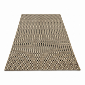 Tapis DECORDEC beige et noir en laine antidérapant à motif géométrique micro-quadrillé répétitif pour salon, chambre et hôtel - Product Image 2