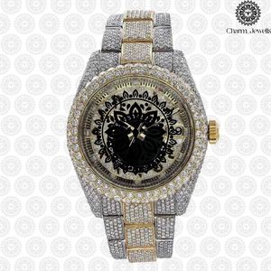 Montre de luxe Charm_Jewells en acier inoxydable 42 mm, analogique à quartz, lumineuse, bracelet pour homme, fermoir pliant - Product Image 2