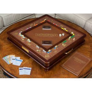 Plateau de jeu Monopoly rectangulaire en bois fait main de haute qualité, ensemble de jeu classique durable, idéal pour les fêtes de déménagement, écologique, directement de l'usine - Product Image 1