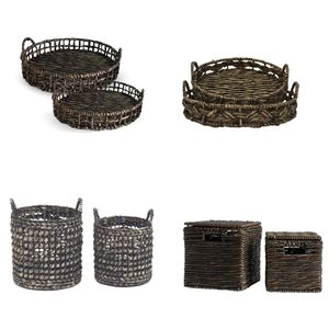 Plateaux de service AMBER en jacinthe d'eau pour décoration, organisateur de rangement pour étagère - Product Image 6