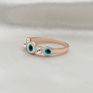 Fine Jewelry 925 Sterling <b>Silver</b> CZ Crystal <b>Adjustable</b> Evil Eye <b>Rings</b> for Women Fashion Protection Jewelry Gift Wholesale - Product Image 3