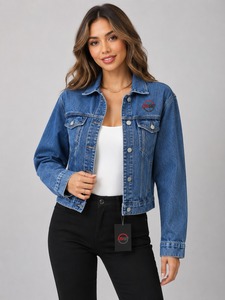 Chaleco Vaquero de Corte Holgado para Mujer, Azul Vintage, Sin Mangas, con Botones al Frente, Chaqueta de Mezclilla con Tela de Algodón Resistente y Diseño Elegante - Product Image 1
