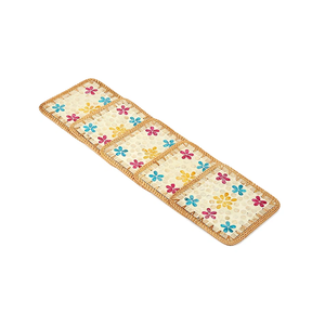 Ensemble de 5 dessous-de-verre carrés en rotin de qualité supérieure pour table et cuisine, avec incrustation colorée en nacre, en solde - Product Image 1