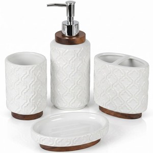 Walnut Wood Rectangle Soap Dispenser Set with Copper Inlay | Mid Century Modern Handcrafted Durable Wholesale - Product Image 3