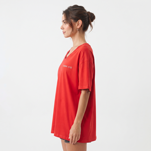 Women's Cotton <b>V</b> <b>Neck</b> <b>Oversized</b> Cropped <b>T</b> <b>Shirt</b> Breathable Loose Casual Fashion Streetwear Ladies Top - Product Image 4