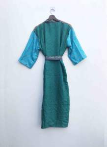 Sari de Seda Vintage para Mujer, Ropa de Dormir, Kimonos, Batas para la Playa, Kimono de Algodón con Estampado Floral para Interiores - Product Image 5