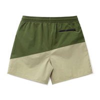 Shorts coupe-vent personnalisés pour hommes, séchage rapide, en nylon, blocs de couleur, patchwork, poches zippées, maille, streetwear, athlétiques, pour l'extérieur