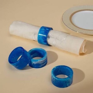 Anneaux de serviette ronds en résine écologiques personnalisés pour la fête des mères, Pâques, mariages, fêtes, restaurants, décoration de table ILAHI's - Product Image 5