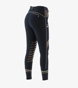 Women's Equestrian Jodhpur Breeches Zipper Pockets Horse Riding Tights with Silicone Grip <b>Knee</b>-<b>Patch</b> Full Seat Made of Spandex - Product Image 1