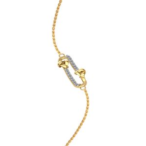 Pulsera Minimalista con Broche de Seguridad de Diamantes |   Joyería de Moda en Oro Rosa para Mujer - Product Image 2