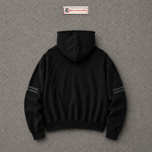 Oferta Destacada: Sudadera con Capucha Negra Oversize para Hombre, Estilo Desgastado, Ropa Moderna y Exclusiva, Comodidad Superior - Product Image 6