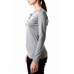 Camiseta de Manga Larga para Mujer, Cuello Polo, Tejido de Punto, Ajustada, Informal, Transpirable, para Todas las Temporadas, Venta al Por Mayor, OEM - Product Image 4