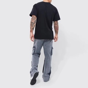 Pantalones de chándal personalizados con efecto desgastado de 400 GSM, transpirables, con lavado ácido, lisos, informales para hombre - Product Image 4