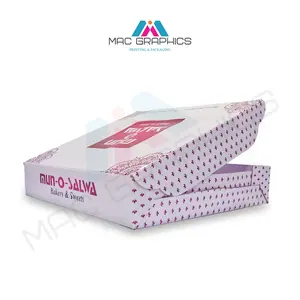 White Dotted Card Box For Sweets Quality Paper Box For Pastry And Cake With Full Color In Customization