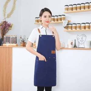 ผ้ากันเปื้อนหนังพร้อมสายหนังและกระเป๋าสำหรับพนักงานร้านอาหารบาร์ ชุดยูนิฟอร์มแบบ unisex - Product Image 3