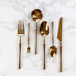 Ensemble de couteaux de chef en métal au design moderne et durable, manche creux, acier poli, compatible lave-vaisselle, couteau et cuillère écologiques - Product Image 3
