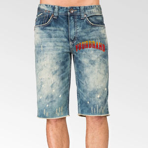 Pantalones Cortos de Mezclilla de Algodón de Primera Calidad al por Mayor, Personalizados, Casuales, Transpirables, Lavados, para Hombre, Tipo Carpintero, Color Sólido - Product Image 3