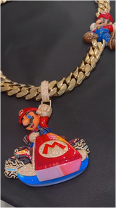 Colgantes de Joyería Hip Hop Personalizados, Diseño 3D de Dibujos Animados, Hechos a Mano, con Diamantes Redondos de Moissanita, Letra con Incrustaciones de Diamantes - Product Image 4