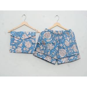 Ensemble de pyjama en coton pour femmes, respirant, séchage rapide, imprimé floral, manches courtes, vêtements de détente, chemise de nuit spéciale pour la maison, été - Product Image 2