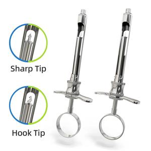 Seringue d'aspiration dentaire en acier inoxydable avec têtes métriques et impériales, instrument d'anesthésie dentaire - Product Image 1
