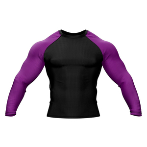เสื้อคอมเพรสชั่นแขนยาวสีม่วงยี่ห้อทูโทนเซอร์ฟี่ สำหรับชกมวย MMA ออกกำลังกาย หรือเล่นแรชการ์ด ผลิตจากผ้าสแปนเด็กซ์/โพลีเอสเตอร์ เนื้อผ้าบางเบา - Product Image 2