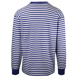 Pull tricoté 100 % coton épais 290 g/m² à rayures fines imprimées, coupe classique vintage, manches longues, pour homme, automne-printemps - Product Image 6