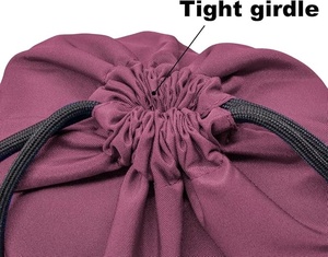 Purple Nylon <b>Drawstring</b> <b>Backpack</b> with Zippered Pocket 30-40L Capacity for Sports and Gym Use - Product Image 6
