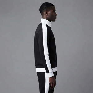 Sweat-shirts zippés surdimensionnés pour hommes, sur mesure, en gros, bicolores, style streetwear, 100% coton molletonné, hip hop. - Product Image 2