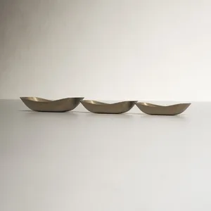 Handmade Decorative <b>Metal</b> <b>Bowl</b> with Contemporary Minimalist Luxury Interior AppealOval <b>Metal</b> Serving <b>Bowls</b> Set Handmade Modern - Product Image 4