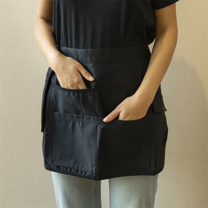 Tablier unisexe en coton tissé à manches courtes avec fermeture à boutons-pression et poches, personnalisable, le plus vendu en 2026, pour uniforme de restaurant, bar et barman - Product Image 4