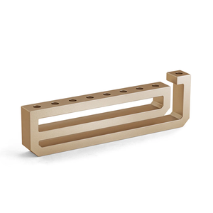 Modern <b>Black</b> Metal Menorah Candle Holder Hanukkah Decorative Tabletop Minimal Marble Base Home Display - Product Image 4