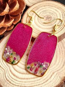 Pendientes de resina floral, ligeros, hechos a mano, joyería de moda, regalo para mujer - Product Image 4