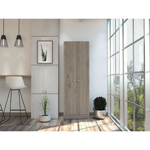 Armadio di Stoccaggio a Doppia Porta con Finitura Grigio Chiaro, Scaffali per Garage Pipestone - Product Image 1