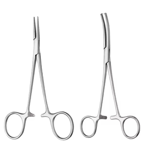 Kelly Hemostatic Forceps Surgical Clamps | 14-18cm Curved & Straight Hemostats for Medical & Surgical Use By Dentavex - Product Image 1