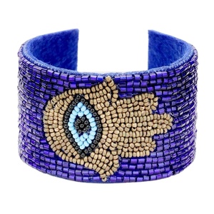 Crystal Seed <b>Beaded</b> Embroidery Cuff Beautiful Seed <b>Beaded</b> New Design Bracelet From India Handmade Cuffing for Women and Girls - Product Image 3
