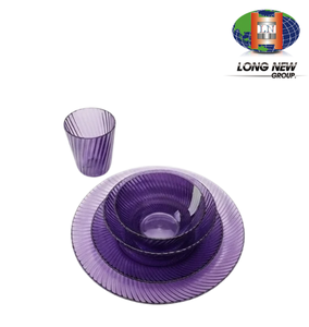 LONGNEW OEM PET <b>Plastic</b> Dinnerware Set | Custom Reusable <b>Plates</b> <b>Bowls</b> Cups <b>and</b> Spoons for Daily Use - Product Image 3