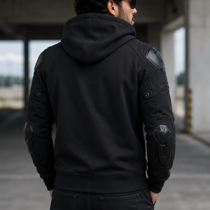 Sweat à capuche moto personnalisé respirant imprimé en polaire douce 100 % coton, veste de protection imperméable pour l'hiver - Product Image 2