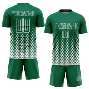 Conjunto de Uniforme de Fútbol de Manga Corta con Cuello Redondo, Rayas, Secado Rápido, Personalizable, 100% Poliéster, Unisex, para Adultos, Todas las Temporadas, con Logotipo Personalizado - Product Image 1
