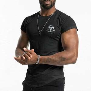 T-shirts personnalisés GYM ACTIVE, 95% coton, 5% élasthanne, 180g, vêtements de sport, ourlet incurvé, coupe ajustée, compression musculaire - Product Image 4