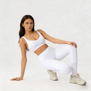 Ensemble de yoga pour femmes le plus vendu en gros – Solide, respirant, écologique, 2 pièces, haute qualité, service OEM, taille élastique, léger - Product Image 3