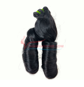 Paquete de cabello virgen con rizo hinchable doble dibujado al por mayor de tendencia caliente 100% para mujeres de Thanh an Hair No Shedding - Product Image 5