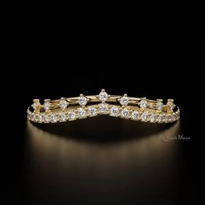 Nature <b>Stacking</b> Chevron <b>Ring</b> Solid <b>Silver</b> Curved Wedding Band Women Dainty Pave <b>Ring</b> Enhancer Thin Wishbone Minimalist <b>Ring</b> - Product Image 2