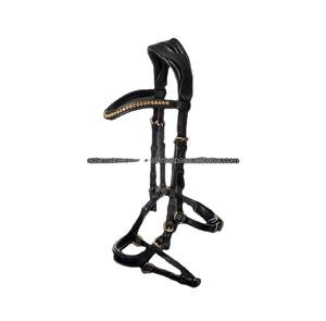 Brida anatómica de alta calidad para montar cómodamente, tocado de cuero para deportes ecuestres con banda nasal acolchada suave para caballos - Product Image 1