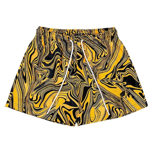 Shorts de bain tie-dye pour hommes, imprimé par sublimation, maille respirante, taille élastique, décontractés, 100 % polyester - Product Image 3