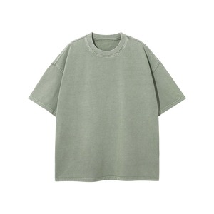 เสื้อยืดผู้ชายทรงโอเวอร์ไซส์ ล้างสีแบบแอซิดวอช ทรงหลวม สไตล์วินเทจ ดีไซน์ซีดจาง สตรีทแวร์ เนื้อผ้านุ่มสบาย ใส่ลำลอง ขายออนไลน์ - Product Image 2